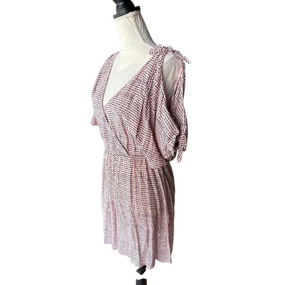 New NWT & Other Stories Pink Dotted Open Shoulder Tie Mini Dress - 6 - Picture 4 of 11